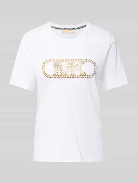 T-shirt z logo i okrągłym dekoltem Michael Michael Kors biała