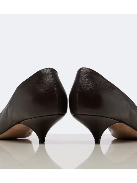Pantofi cu toc The Row din piele maro