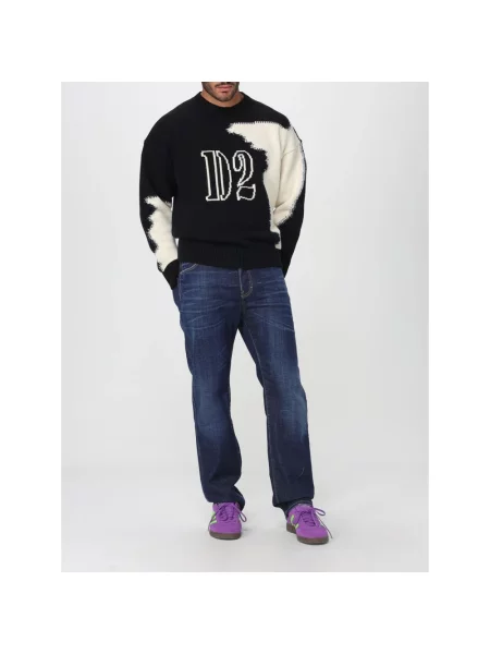 Sweter Dsquared2 z okrągłym dekoltem czarny