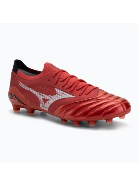 Кросівки футбольні Mizuno Morelia Neo IV Β Elite MD morelia red/white/black білі