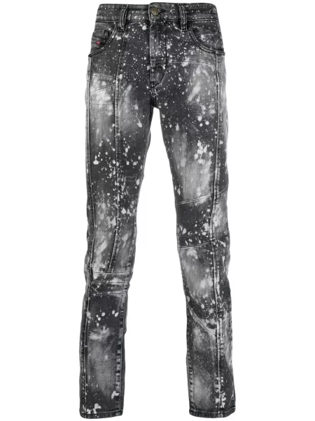 Blugi skinny Diesel zdrențuiți skinny fit negru