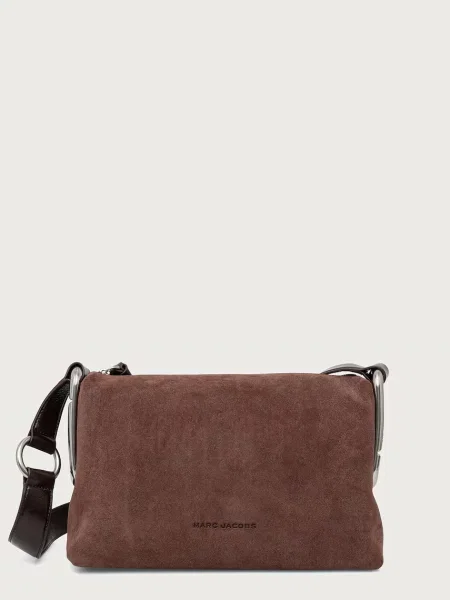 MARC JACOBS geantă crossbody pentru femei din piele întoarsă MEDIUM SHOULDER BAG maro