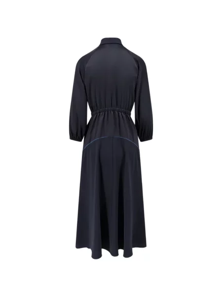 Rochie maxi Max Mara de mătase cu cordon albastru