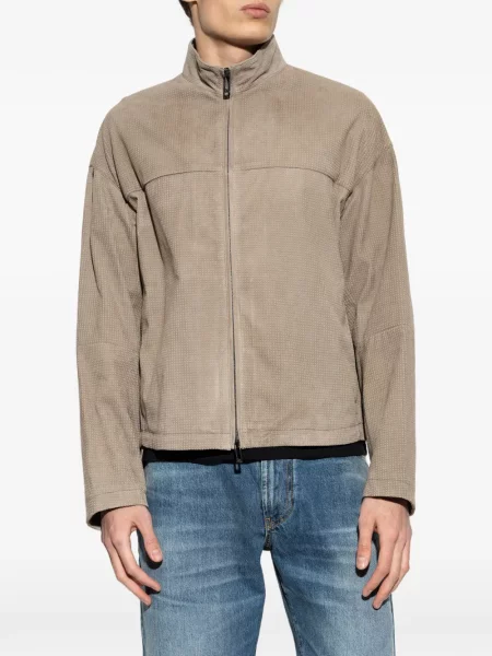 Geacă Emporio Armani din piele de căprioară