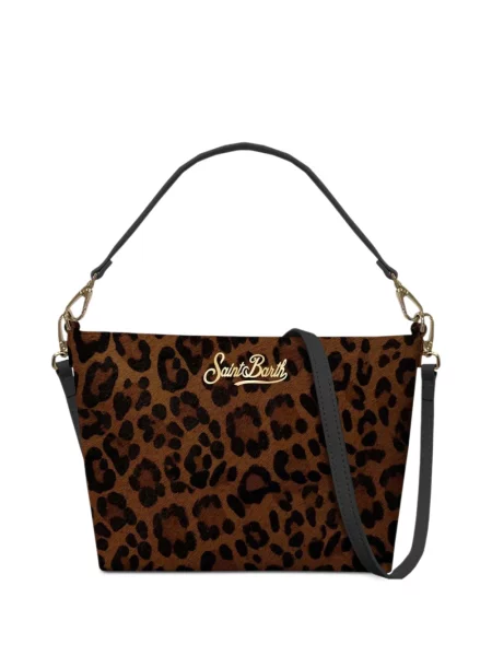 Geantă shopper Mc2 Saint Barth cu imagine cu model leopard maro