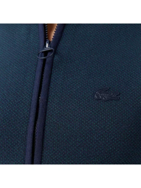 Lacoste Sukienka Z Krótkim Rękawem Half Zip Z Blokadą Koloru Classic Fit granatowa