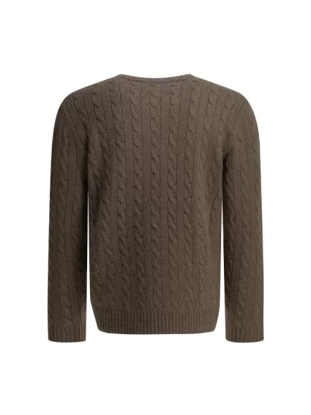 Lniany sweter Valentino brązowy