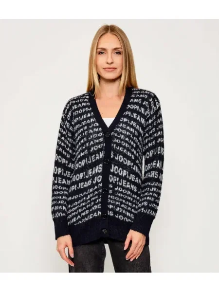 Joop! cardigan din amestec de lână bleumarin