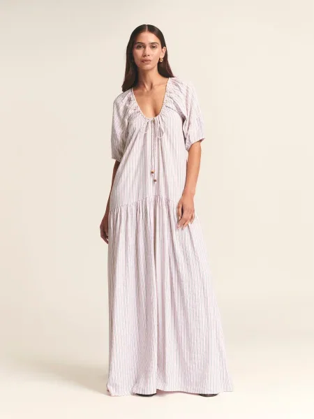 St MRLO Rochie Florence / roz pastel verde