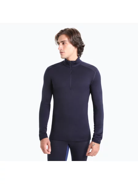 Termo mikina Icebreaker Tech LS Half midnight navy tmavě modrá