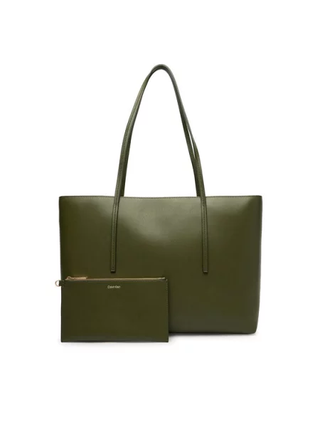 Calvin Klein Nakupovalna torba FOIL oliva zelena