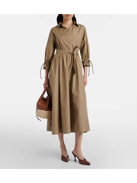 Rochie midi Max Mara până la genunchi de costum bej