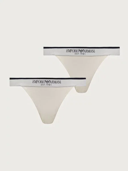 Emporio Armani Underwear tangá dámske s elastanom béžová