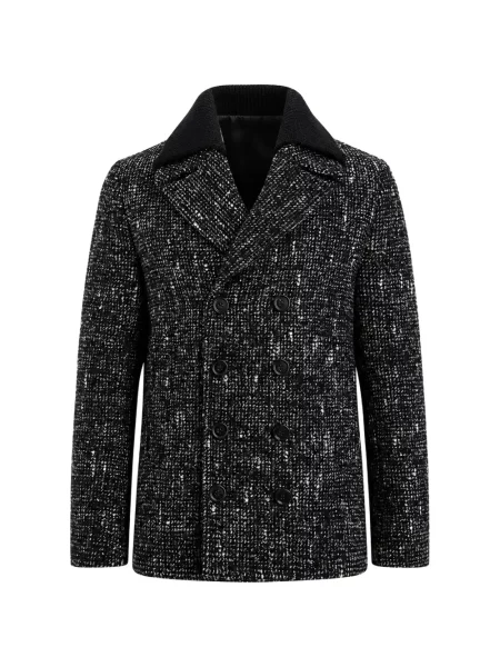 Palton Dolce & Gabbana cu două rânduri de nasturi negru