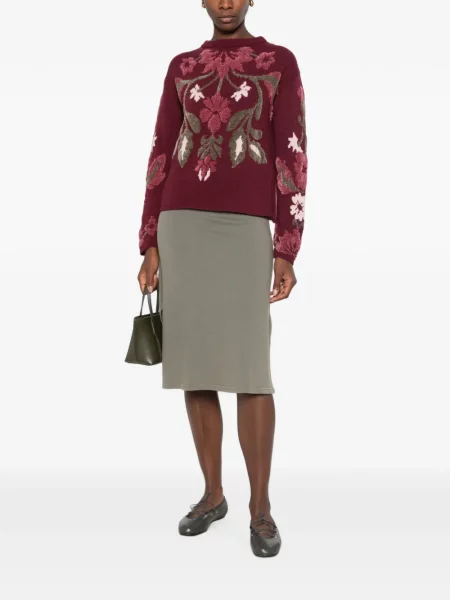 Pulover I Blues cu model floral roșu