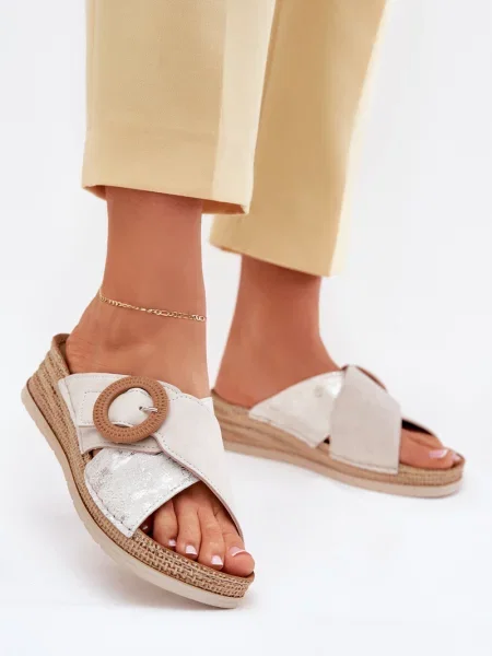 Sandali Inblu s polno peto z zaponko bež