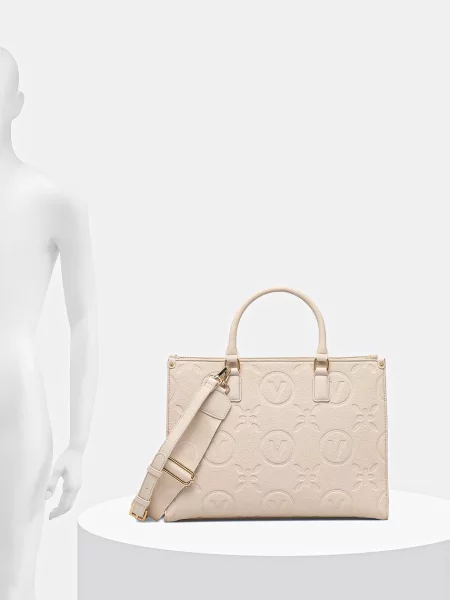 Műbőr shopper táska Valentino bézs