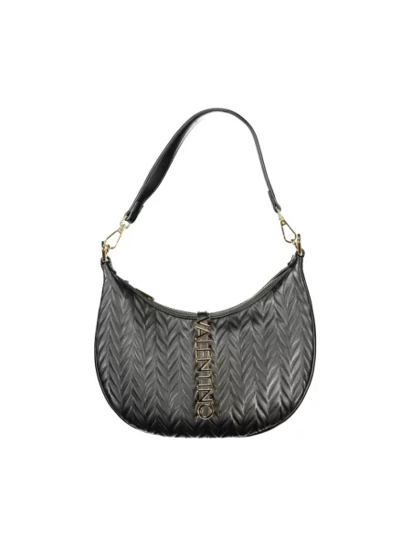 Lniana torebka Valentino Bags czarna