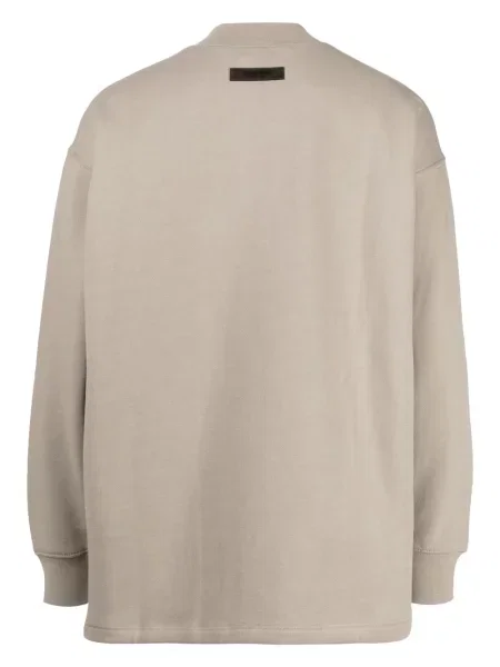 Суичър без качулка Fear Of God Essentials бродиран сиво