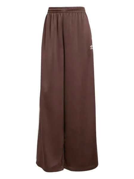 Spodnie Adidas z siateczką na platformie w paski szare