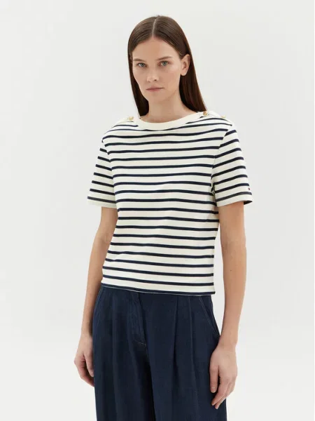 Tommy Hilfiger Bluzka Écru niebieska
