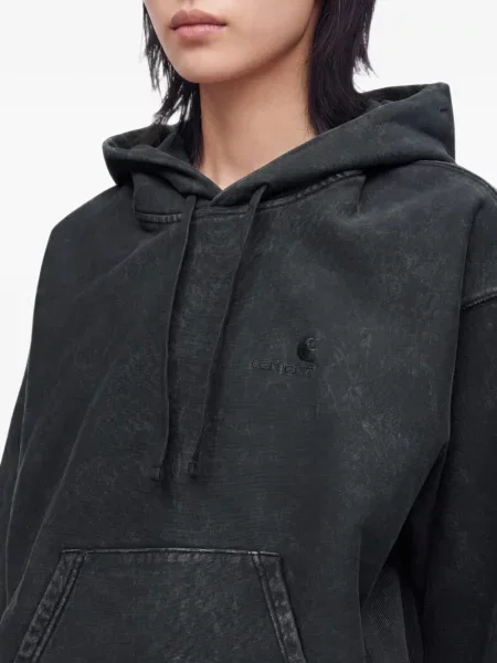 Суичър с качулка Carhartt Wip бродиран черно