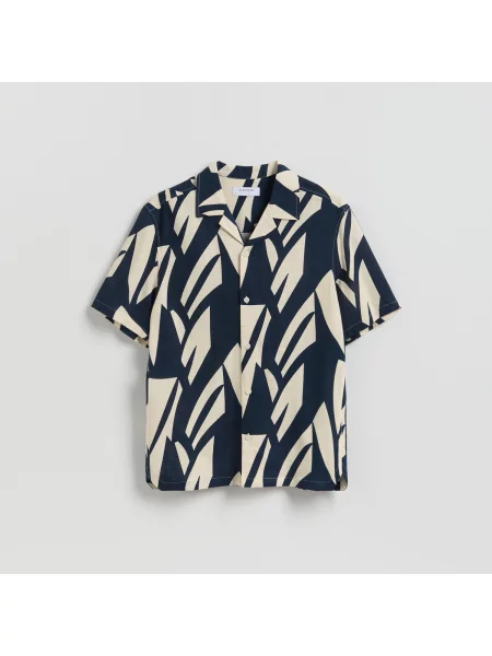 Reserved Košile ze směsi lnu regular vícebarevná