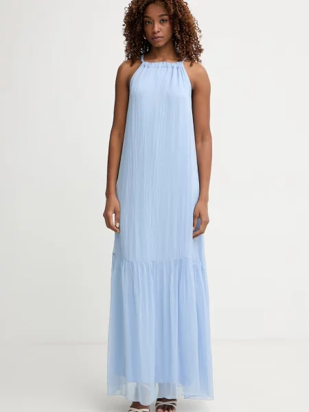 Haveone sukienka letnia z jedwabiem niebieska