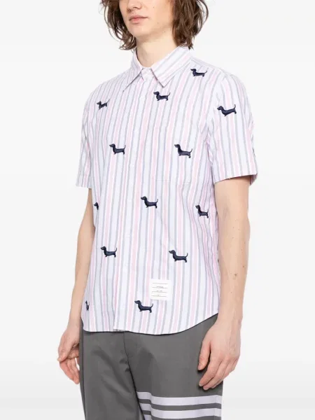 Saténová košile Thom Browne bílá