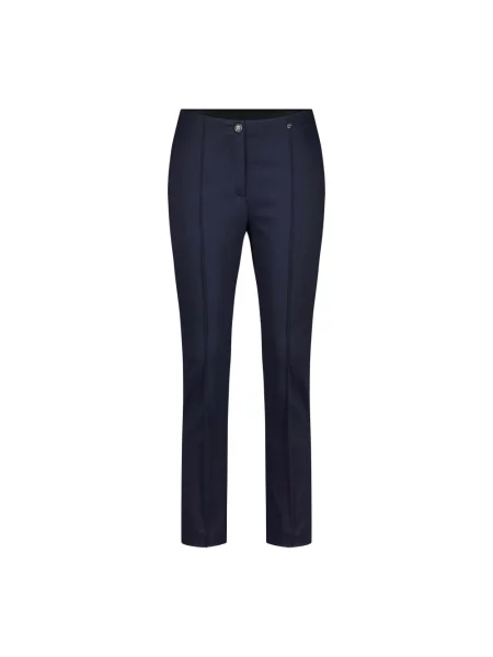 Spodnie Marc Cain biznesowe o krotszym kroju niebieskie