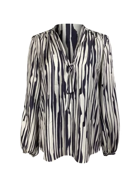 Bluză Theory cu imagine cu model zebră lungă alb