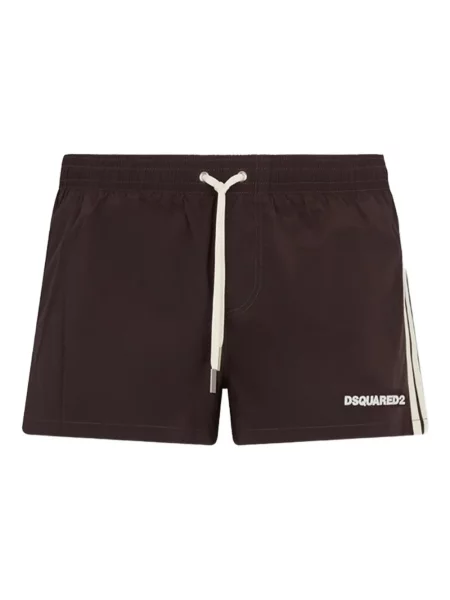 Slip de baie Dsquared2 cu imagine scurt maro