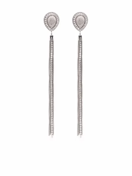 Cercei Alessandra Rich de cristal argintiu