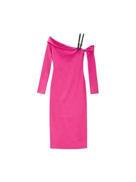 Sukienka jeansowa Versace Jeans Couture różowa