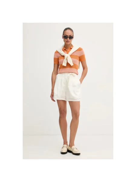 Lacoste szorty z lyocellem białe