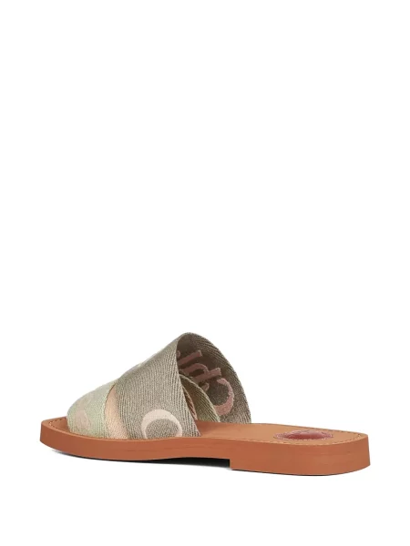 Sandale Chloé cu broderie verde
