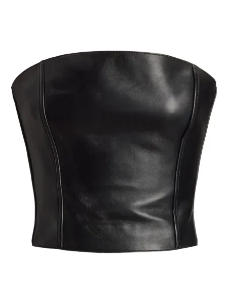 Top Ralph Lauren Collection din piele negru
