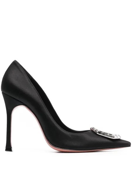Pantofi cu toc Amina Muaddi de cristal negru