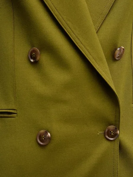 Піджак з домішкою вовни United Colors of Benetton двобортний однотонний зелений