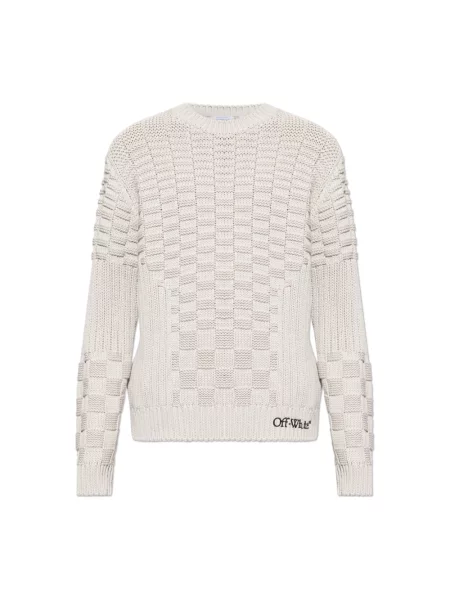 Sweter Off-white z logo biały