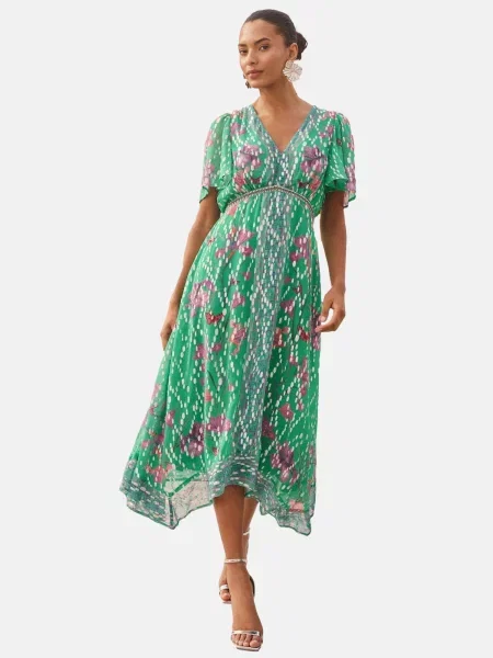 Love & roses Rochie de vară verde / lila / rosé alb