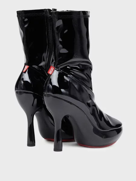 Стрейчевые ботильоны Diesel на платформе черные