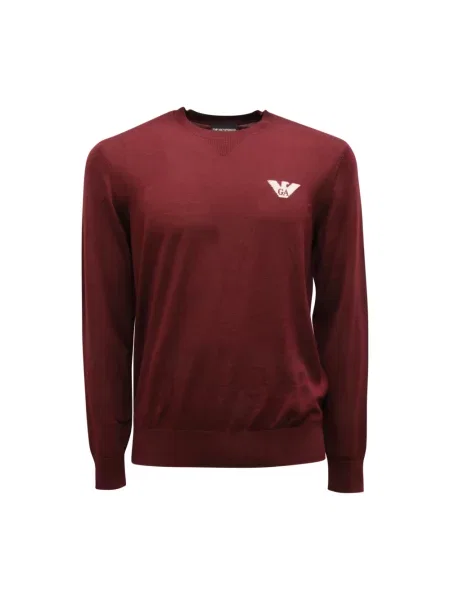 Sweter Armani wełniany czerwony