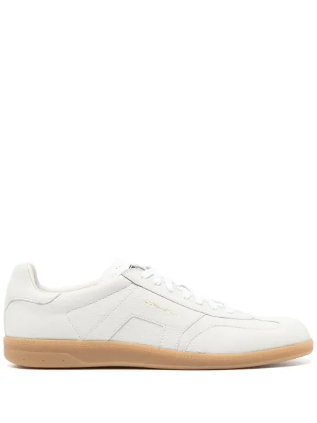 Sneakerși Santoni din piele alb