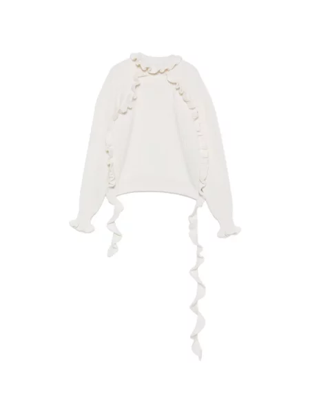 Pulover Blumarine cu volane alb