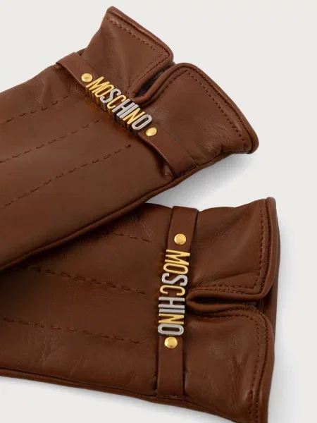 Кожаные перчатки Moschino