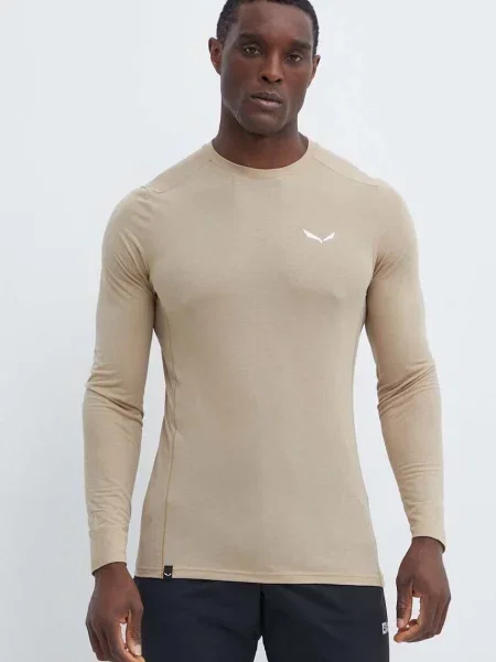 Tricou mânecă lungă Salewa bej
