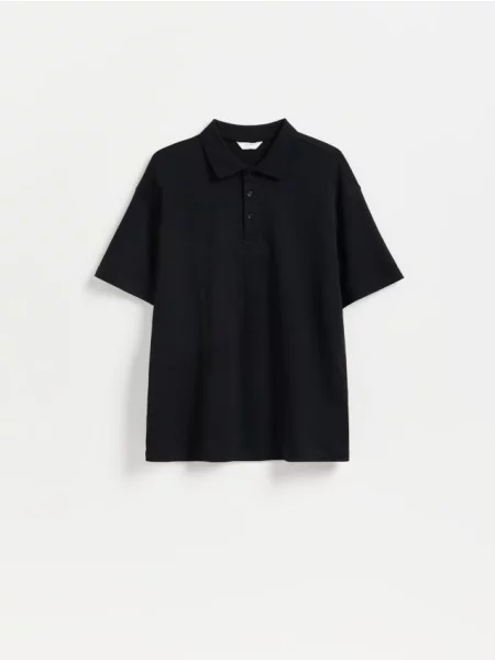 Reserved Tricou polo boxy negru
