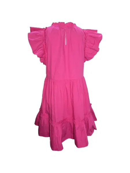 Rochie mini Caroline Constas cu volane de costum roz