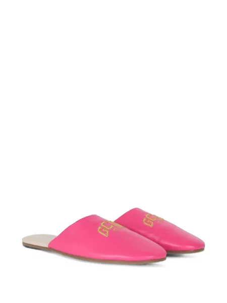 Papuci tip mules Gcds cu broderie roz